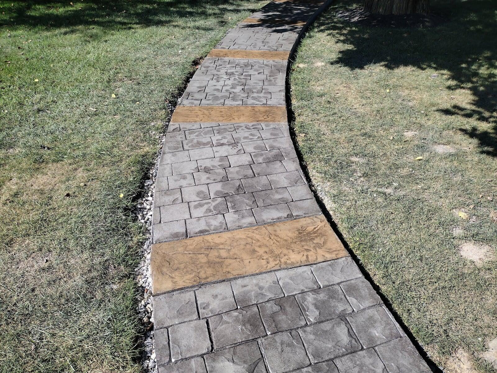 Stamped Cobblestone Sidewalk