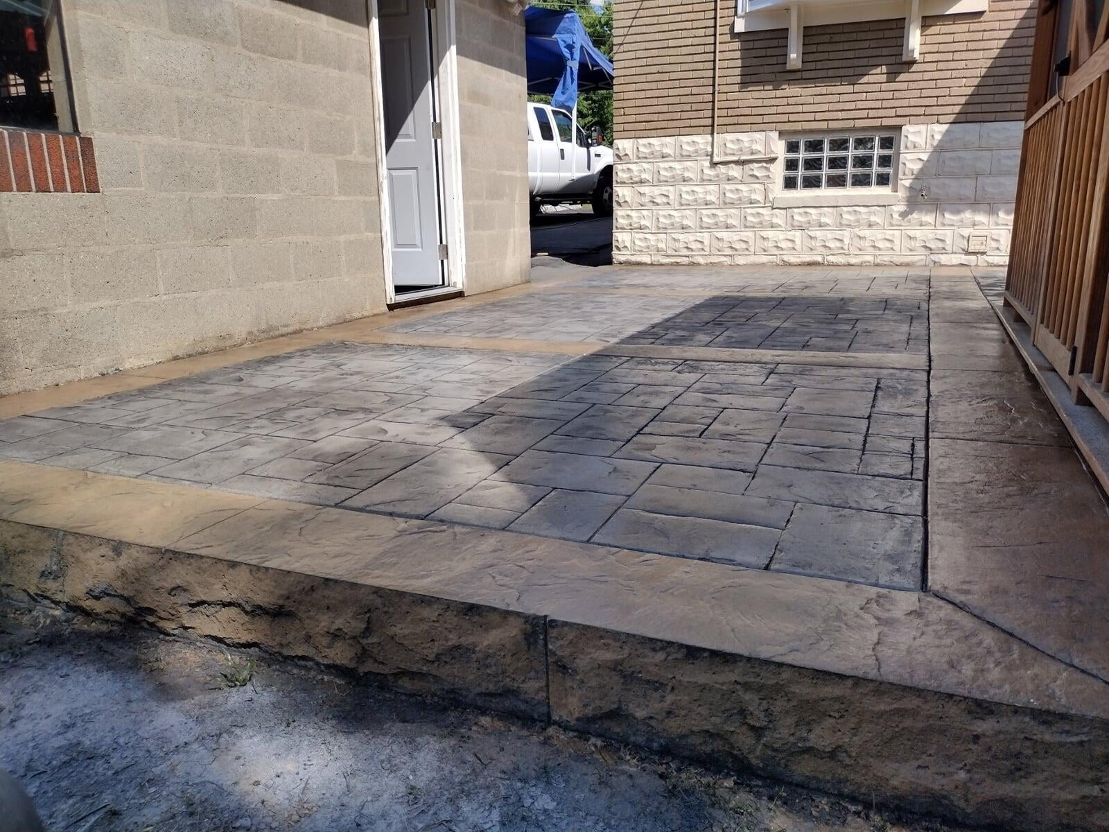 Stamped Stone Step Concrete