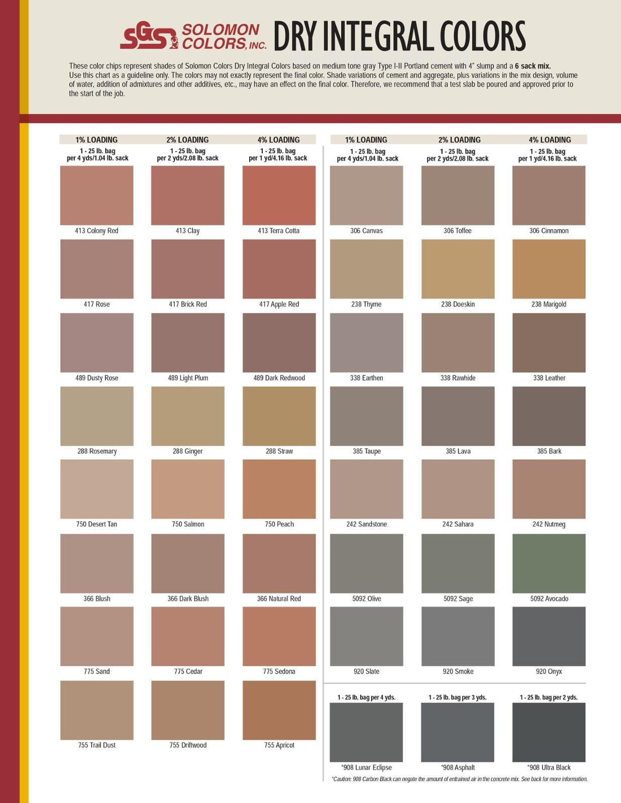 Concrete Color Chart