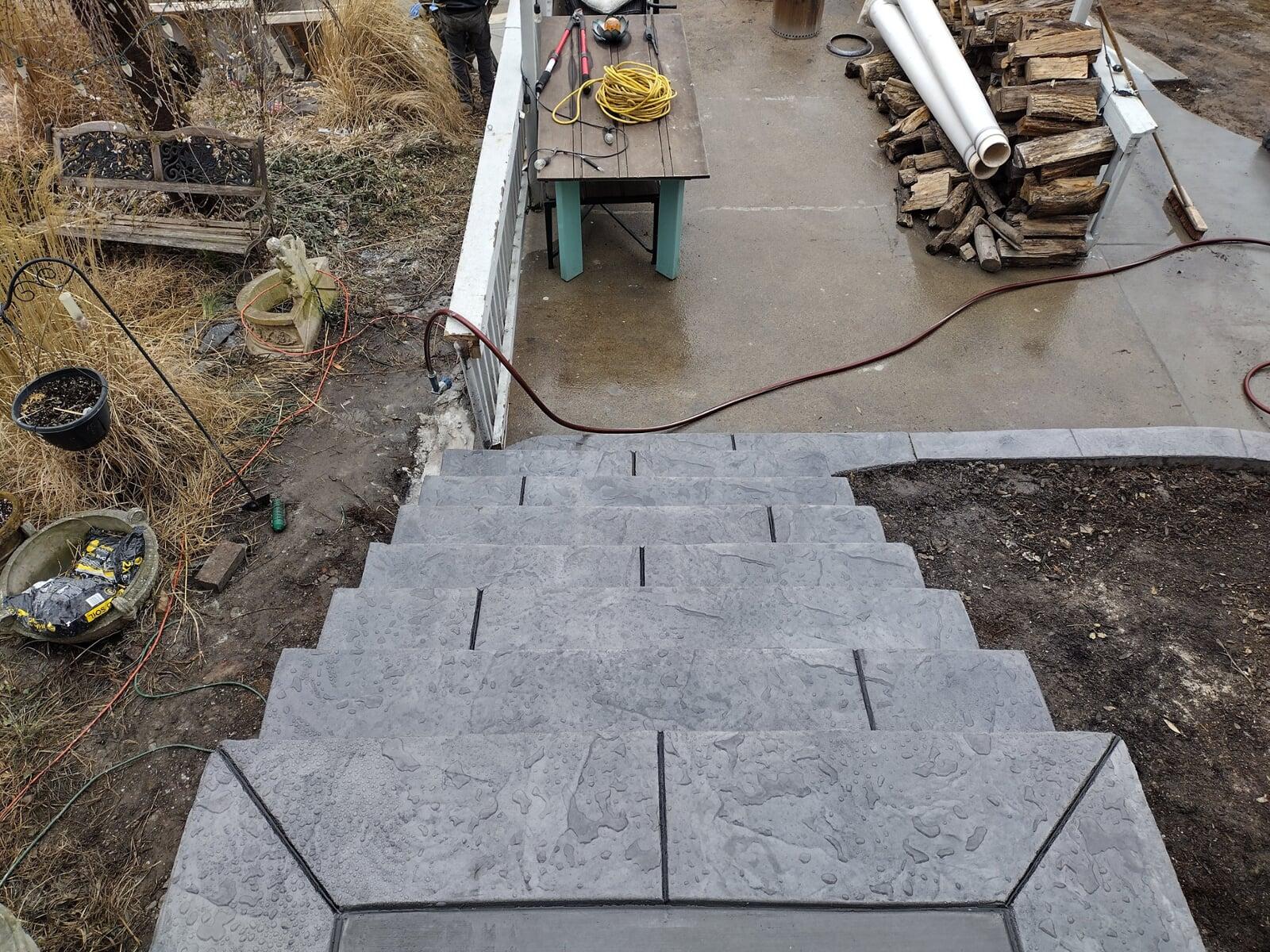 Decorative Stamped Concrete Steps