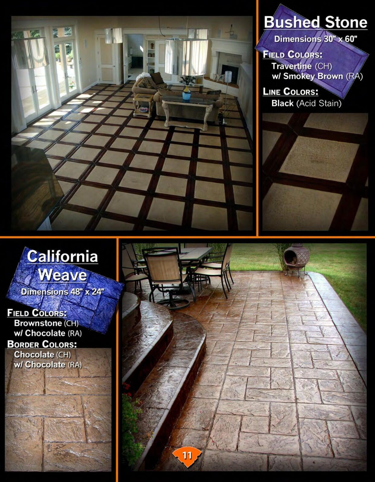 Brushed Stone | California Weave | Concrete Stamps