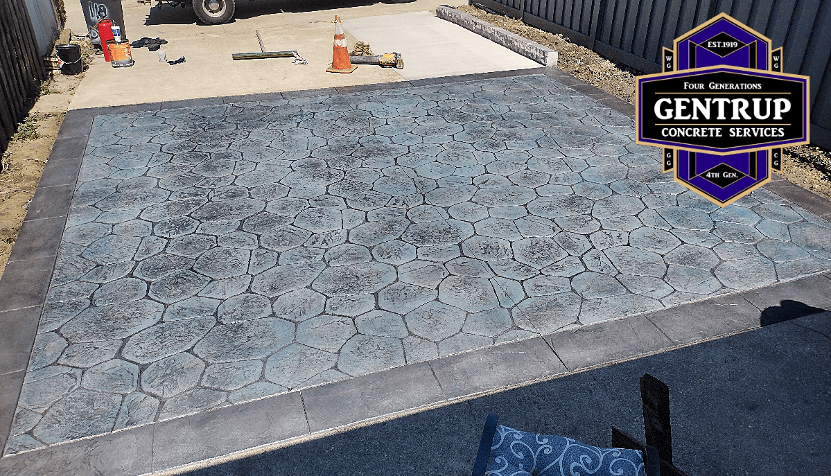 Stamped Stone Patio in Kentucky Gentrup Concrete