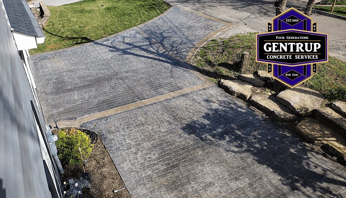 Stamped Concrete Driveway - Cobblestone